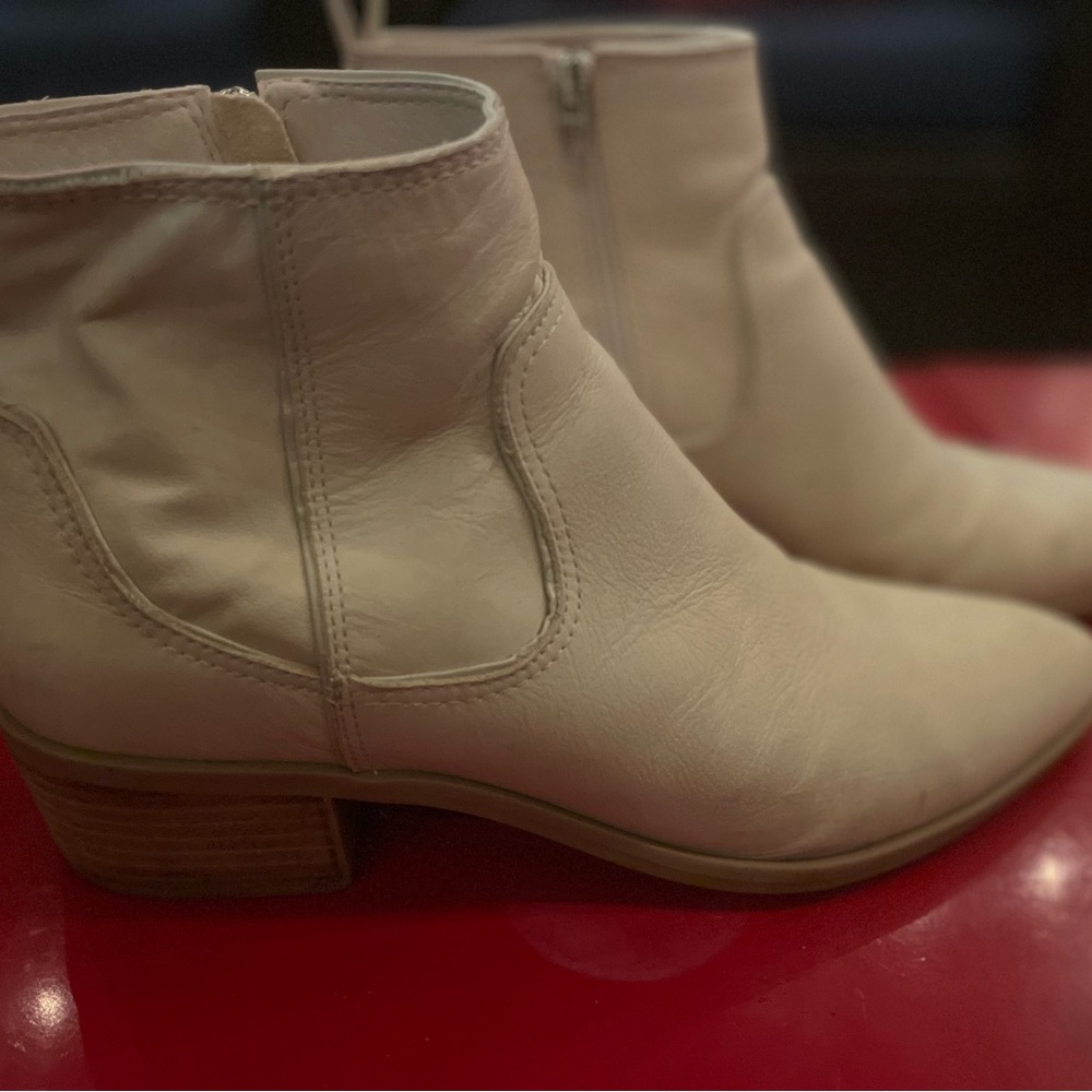 Dolce Vita Cream Ankle Boots